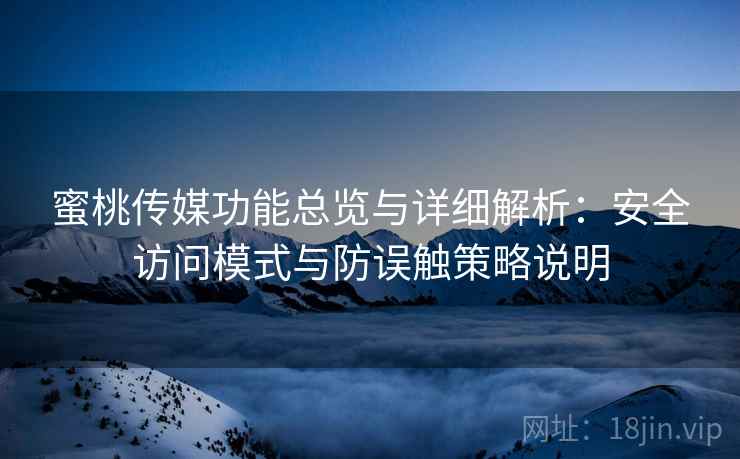 蜜桃传媒功能总览与详细解析：安全访问模式与防误触策略说明