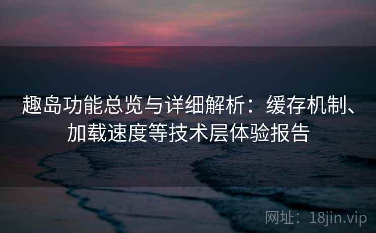 趣岛功能总览与详细解析：缓存机制、加载速度等技术层体验报告