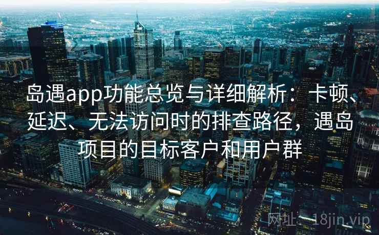 岛遇app功能总览与详细解析：卡顿、延迟、无法访问时的排查路径，遇岛项目的目标客户和用户群